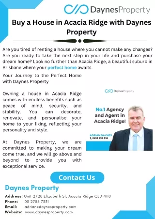 Buy a House in Acacia Ridge with Daynes Property