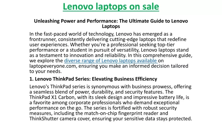 lenovo laptops on sale