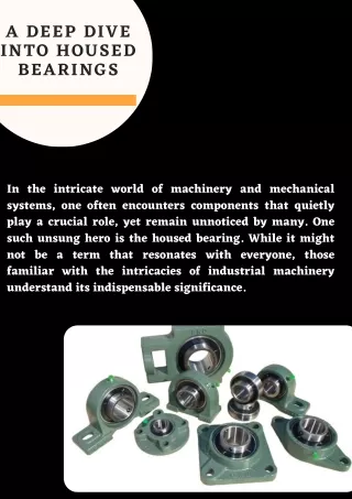 A Deep Dive into Housed Bearings - Bolton Engineering Products Ltd