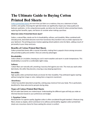 The Ultimate Guide to Buying Cotton Printed Bed Sheets