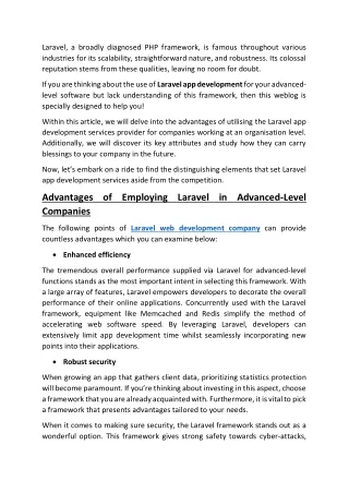 laravel a broadly diagnosed php framework