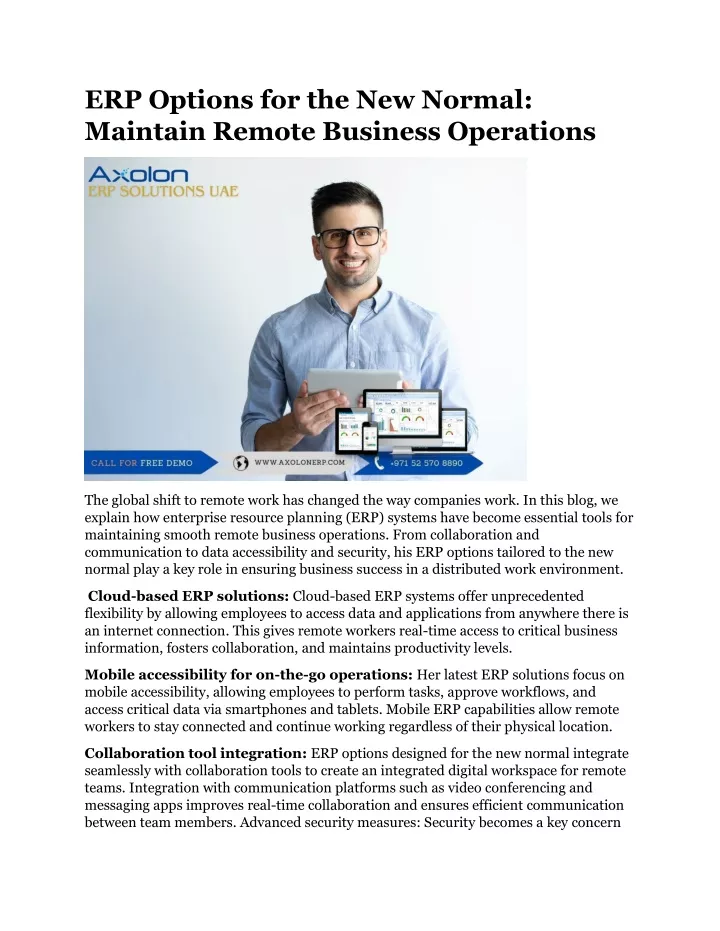 erp options for the new normal maintain remote