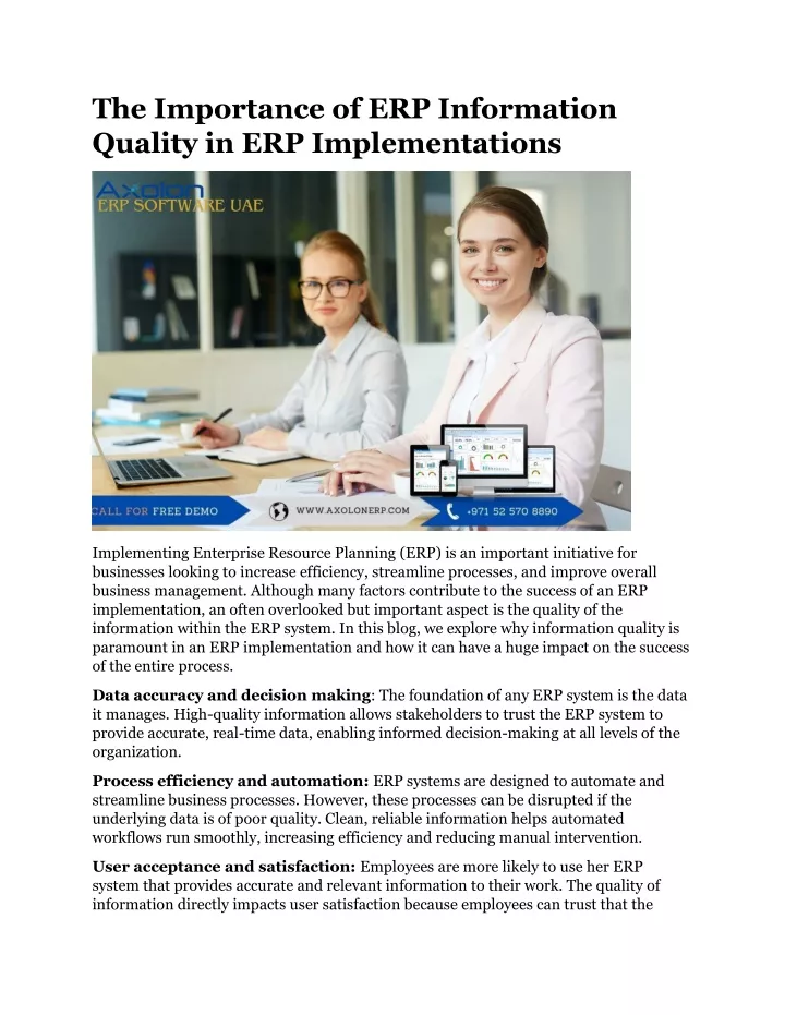 the importance of erp information quality