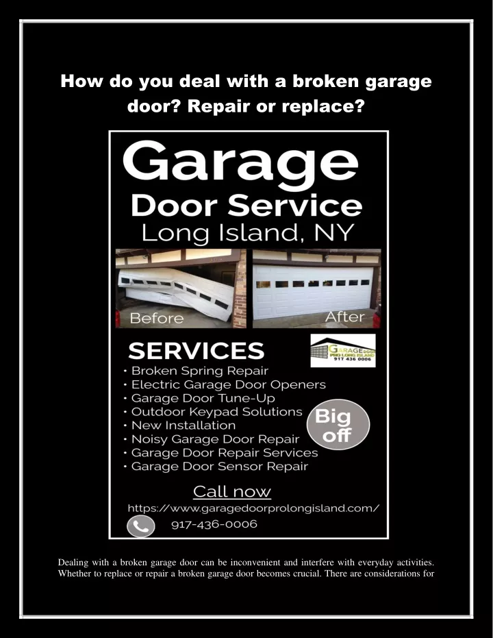 how do you deal with a broken garage door repair