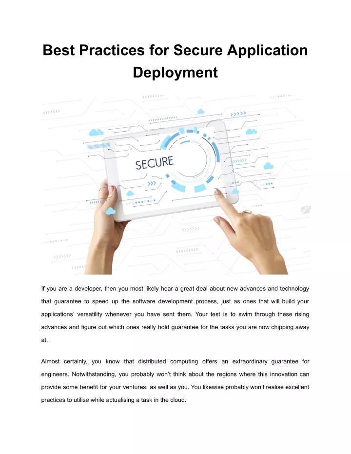 best practices for secure application deployment