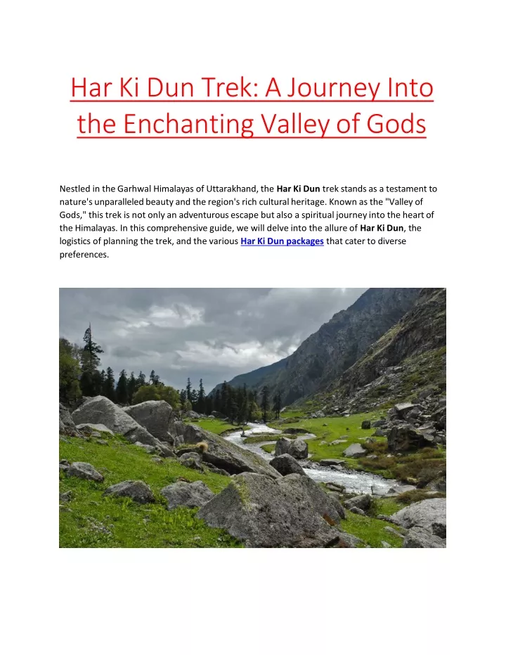 har ki dun trek a journey into the enchanting valley of gods