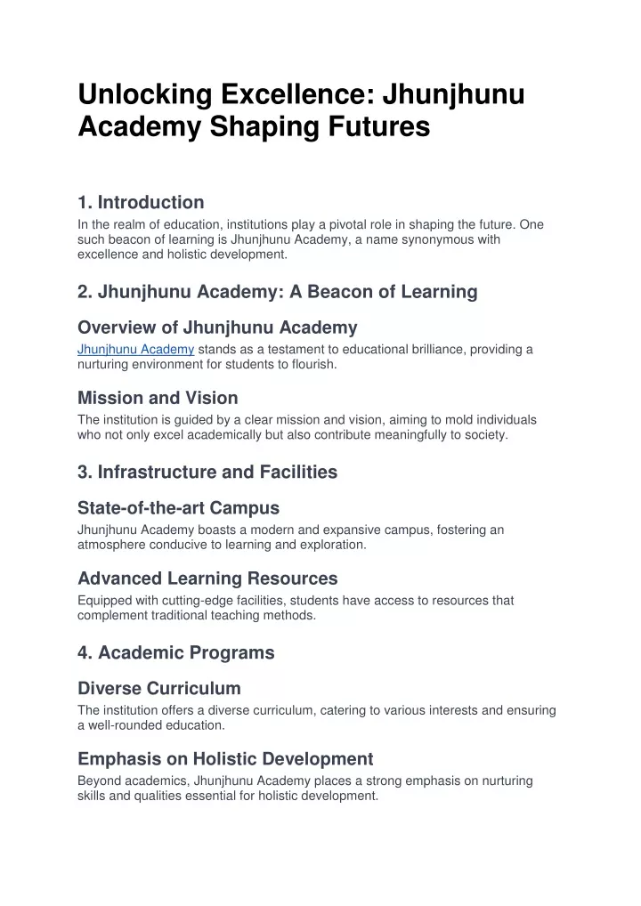 unlocking excellence jhunjhunu academy shaping