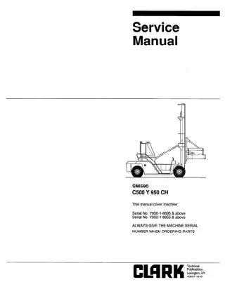 Clark C500 Y 950 CH Forklift Service Repair Manual