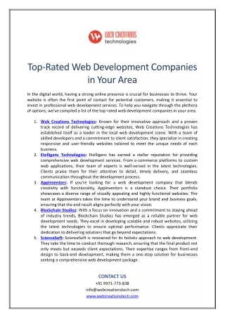Top-Rated Web Development Companies