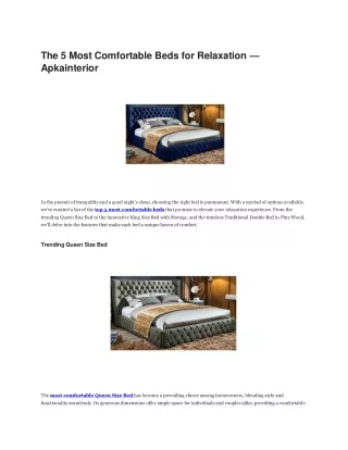 The 5 Most Comfortable Beds for Relaxation (1)