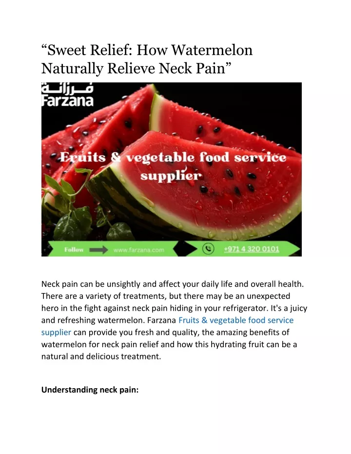 sweet relief how watermelon naturally relieve