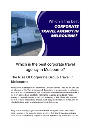 which is the best corporate travel agency