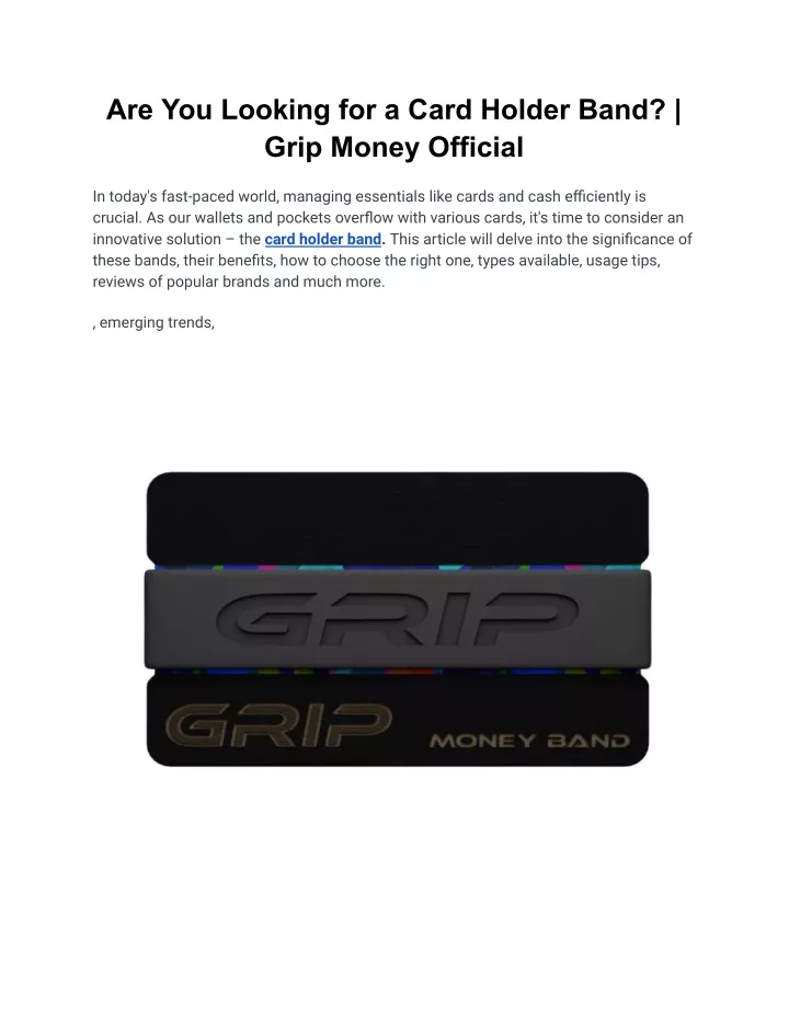 are you looking for a card holder band grip money