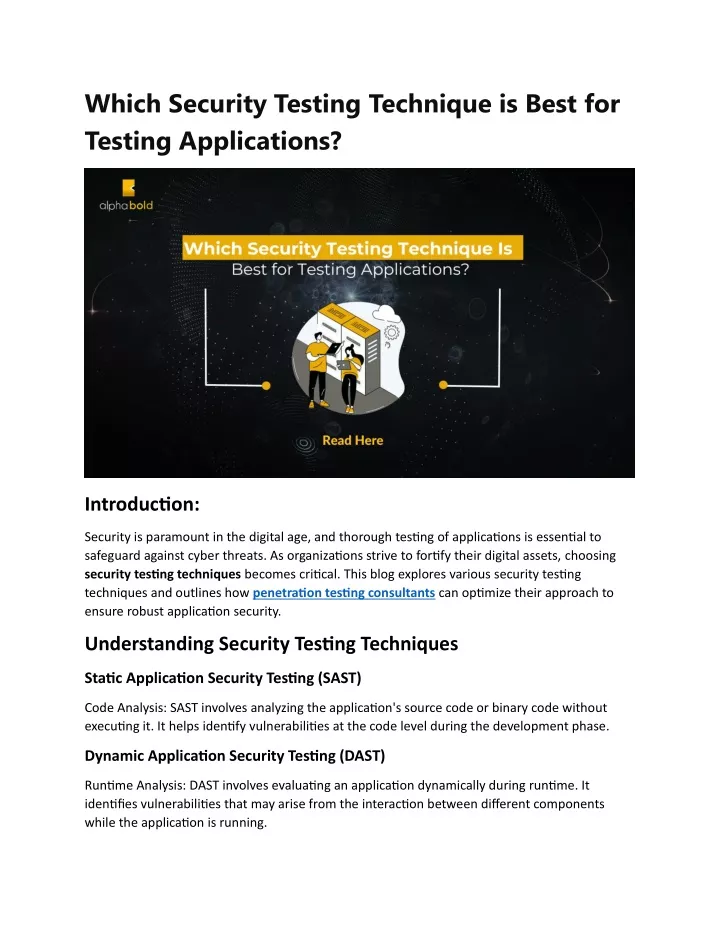 which security testing technique is best