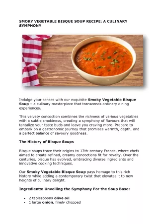 SMOKY VEGETABLE BISQUE SOUP