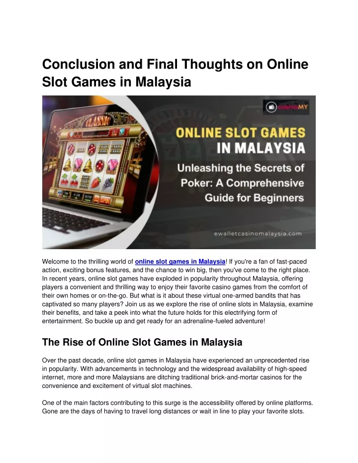 conclusion and final thoughts on online slot