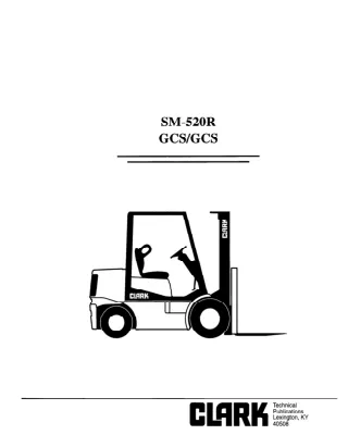 Clark GCS Standard Forklift Service Repair Manual