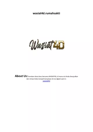 wasiat4d rumahsakti