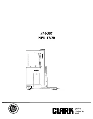Clark NPR 20 Forklift Service Repair Manual
