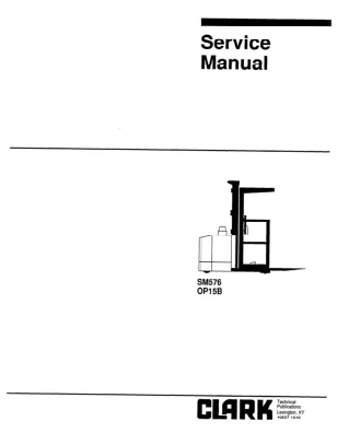 Clark OP15B Service Repair Manual