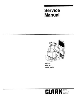 Clark PT5 Service Repair Manual