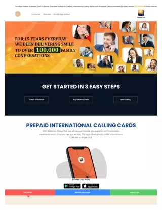Buy Global Calling Cards for Cell Phones & Landlines  - Reliance Global Call