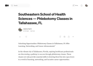 Southeastern School of Health Sciences — Phlebotomy Classes in Tallahassee, FL