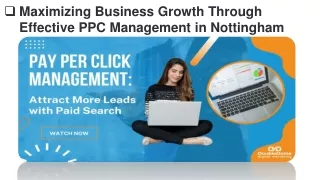 Maximizing Business Growth Through Effective PPC Management in Nottingham