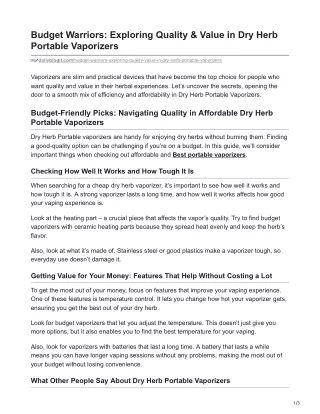 budget warriors exploring quality value