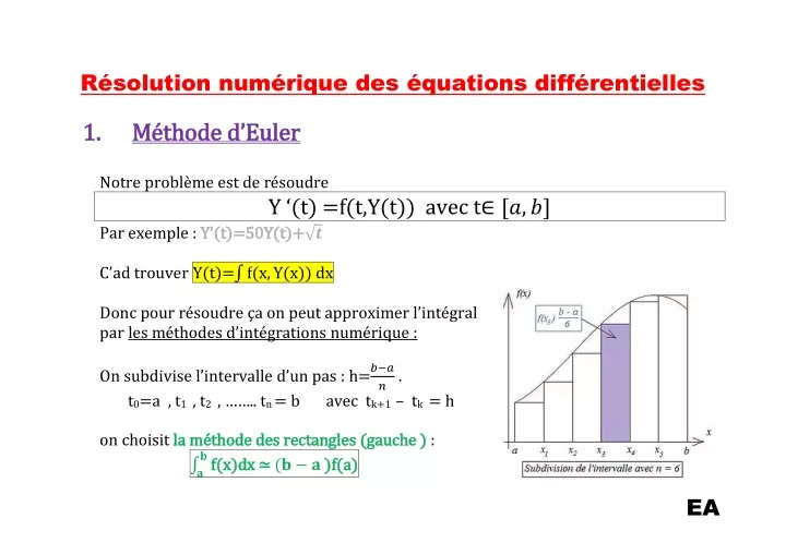 r solution num rique des quations diff rentielles