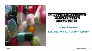 INRODUCTION TO CLINICAL PHARMACOLOGY & THERAPEUTICS