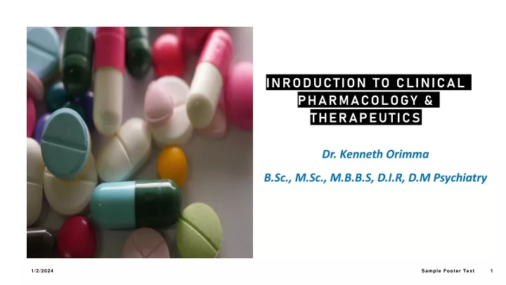 inroduction to clinical pharmacology therapeutics