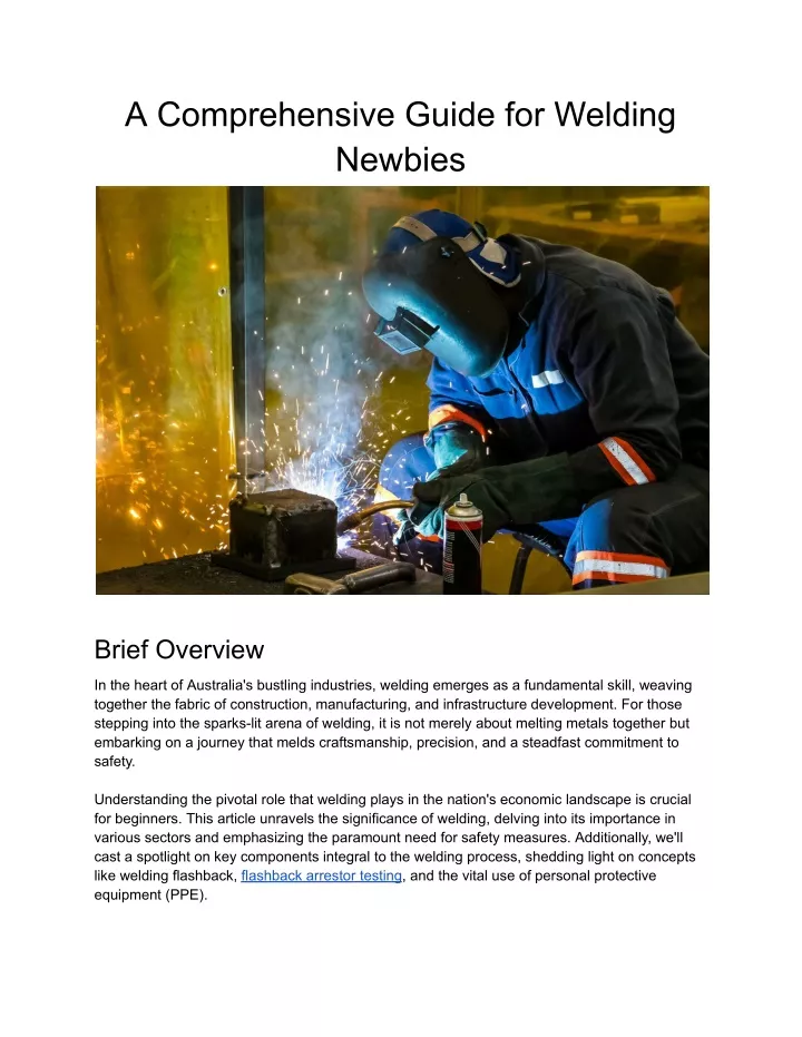a comprehensive guide for welding newbies