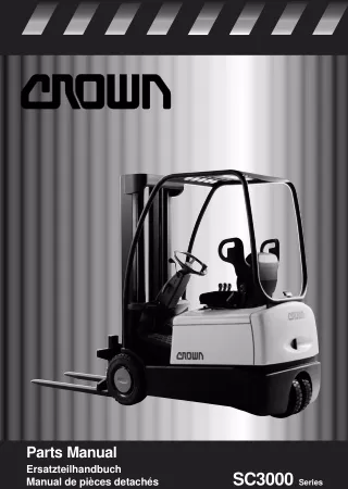 Crown SC3018 Forklift Parts Catalogue Manual