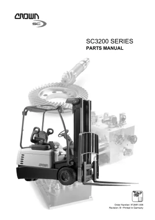 Crown SC3200 Series Forklift Parts Catalogue Manual