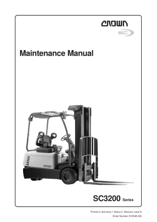Crown SC3200 Series Forklift Service Repair Manual