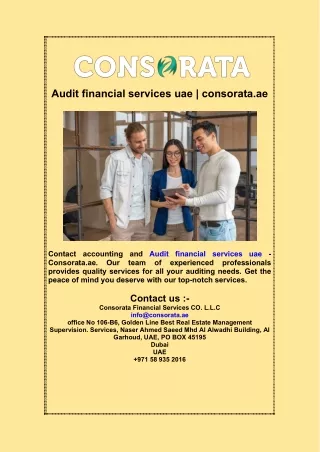 Audit financial services uae  consorata ae