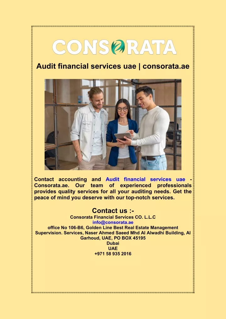 audit financial services uae consorata ae