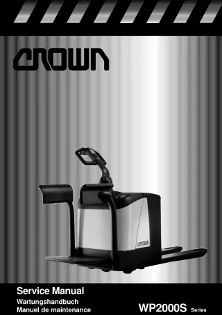 Crown WP2000S Series Pallet Truck Service Repair Manual