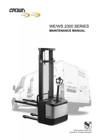 Crown WS2300 Series Forklift Service Repair Manual