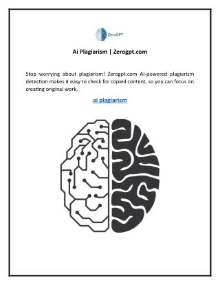 ai plagiarism zerogpt com