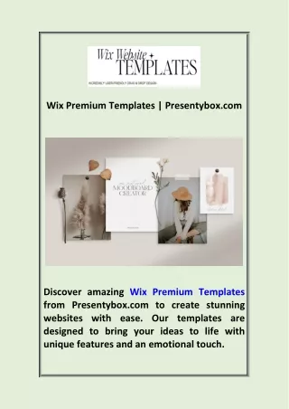 Wix Premium Templates  Presentybox com