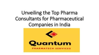 Top pharma consultants for pharmaceutical companies in India