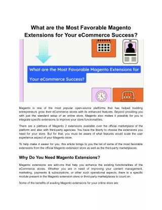 what are the most favorable magento extensions
