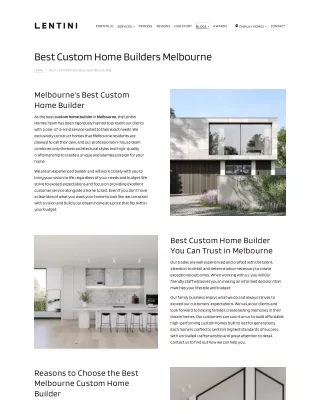 Best Custom Home Builders Melbourne