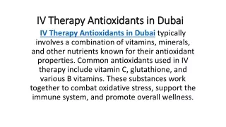 IV Therapy Antioxidants in Dubai