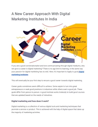 a new career approach with digital marketing