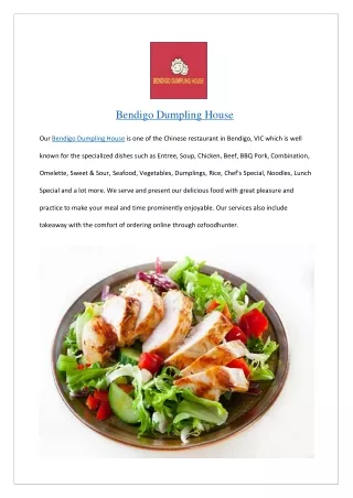 Extra 5% Off, Order Now - Bendigo Dumpling House menu