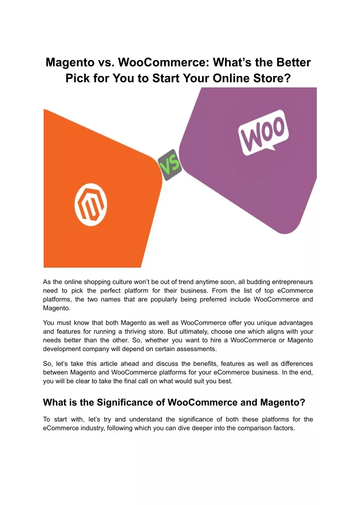 magento vs woocommerce what s the better pick