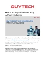 How to Boost your Business using Artificial Intelligence - slide 1